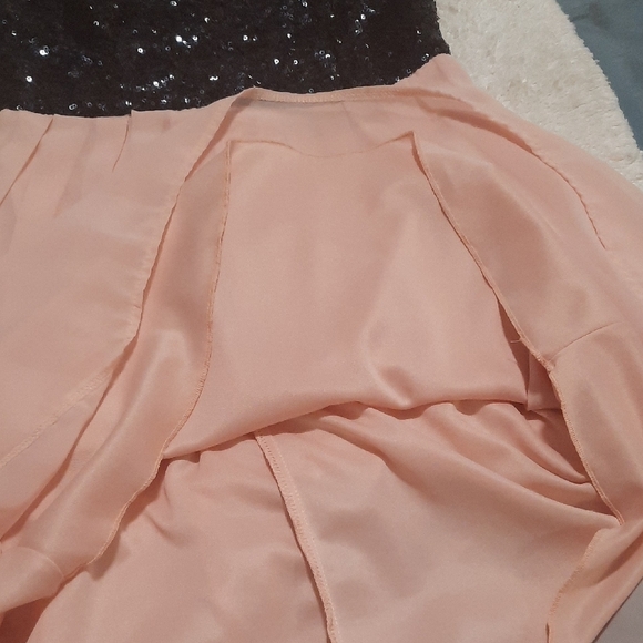 B Darlin Sequin Navy and Soft Pink Dress - Picture 8 of 8